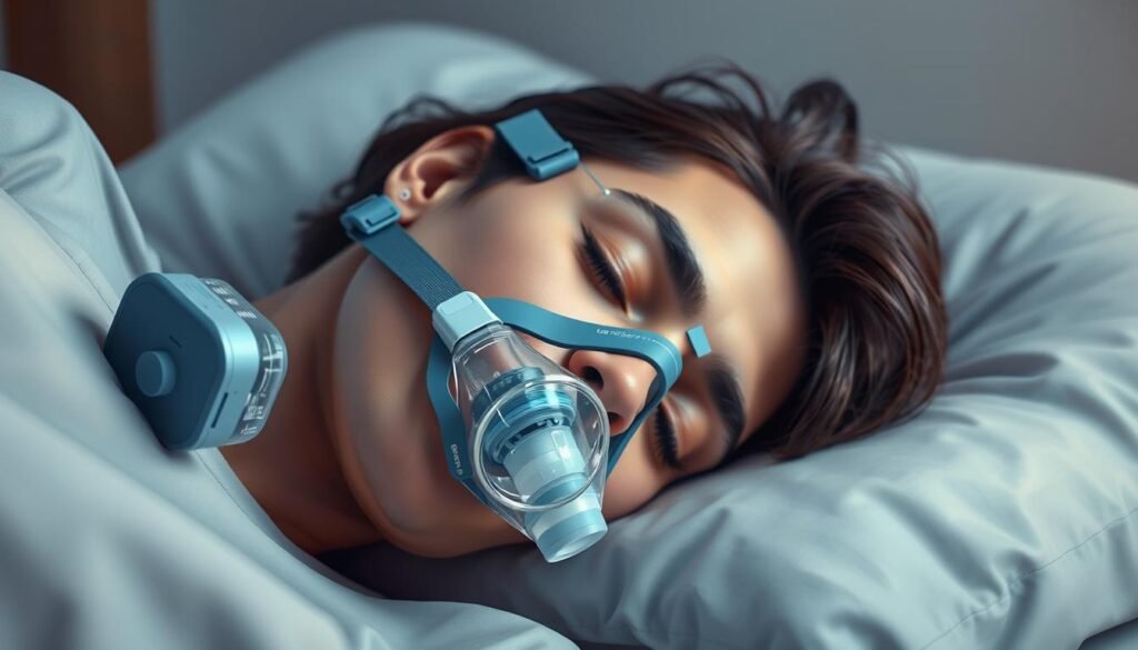 睡眠呼吸機使用示意圖